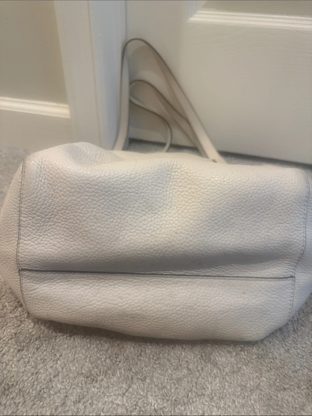 Michael Kors Cream Pebbled Leather Tote with Tassel Charm